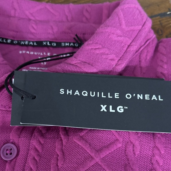 NEW Shaquille O’Neal Magenta Cable Knit Polo - Picture 4 of 5
